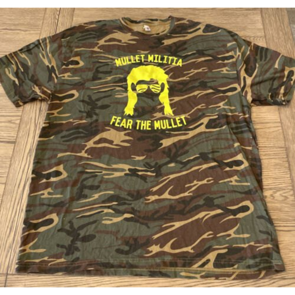 camo shirt 3xl Mullet Militia fear the mullet Anvil Tag, Great Condition